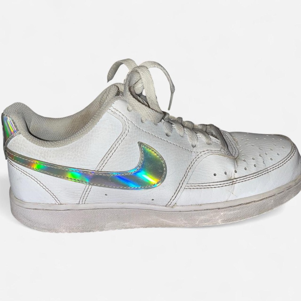 SZ: 8.5 Nike Court Vision Low White Chrome/Metallic #sneakers